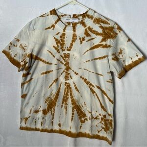Proenza Schouler T Shirt Yellow/gold Tie Dye White Label Tee Cotton Crew Size XL